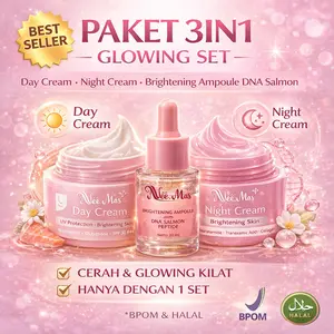 Nee.Mas Paket Isi 3 Brightening Skin - Day Cream, Night Cream & Brightening Ampoule with DNA Salmon BPOM NA18240113468 untuk Perawatan Kulit Brightening