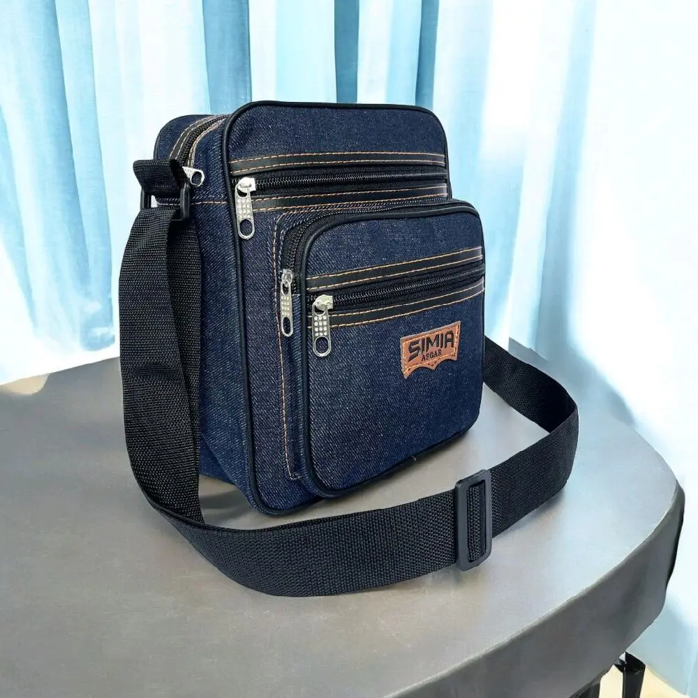 Simia Tas Selempang Pria dan Wanita Model Terbaru - Bahan Jeans DENIM dan Kulit Sintetis - Waistbag Slingbag