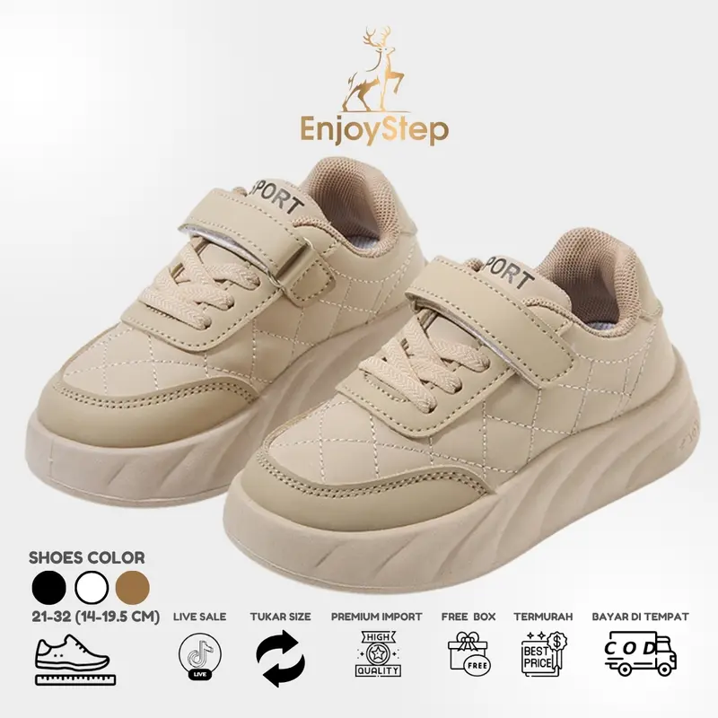 Enjoystep - Sepatu Anak Perempuan Sneakers Anak Import Premium Quality S206 Fashion 3