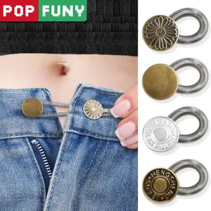 【POP FUNY】Kancing Perluasan Pinggang – Longgar Tanpa Tekanan / Pemasangan Tanpa Jahit – Cocok untuk Jeans, Celana Formal, dan Celana Ibu Hamil