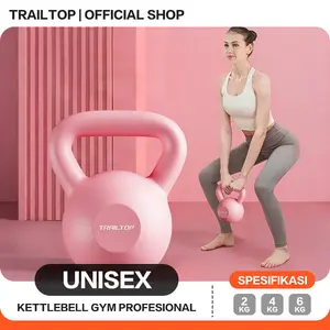 TrailTop Kettlebell 2kg 4Kg 6KG Alat Fitness di Rumah LatihanBeban Barbell Dumbell Barbel Peralatan Kebugaran Perut Otot Kaki