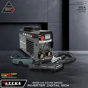 ORIGINAL ELLKA Mesin Las Listrik 450Watt 120A Free Set Stang Las Stang Masa