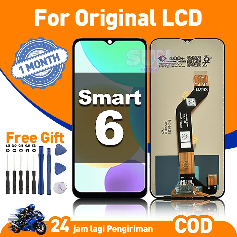 【Original 100%】VFONE LCD For Infinix Smart 6 Layar HD Original 100% COD Garansi 1 bulan; Layar ponsel berkualitas tinggi