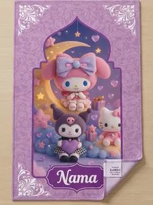 sajadah anak motif kuromi dengan bahan lembut dan bisa di kasih nama Muslim Nyaman