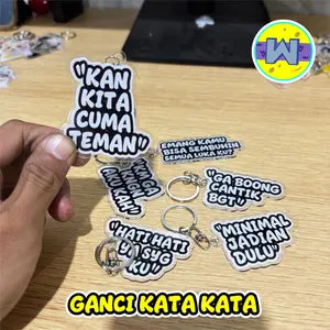 GANCI KEYCHAIN KEKINIAN KATA KATA VIRAL KITA KAN CUMA TEMAN  CANTIK BANGET GA BOONG HATI HATI YA SAYANGKU GANCI VIRAL KEKINIAN