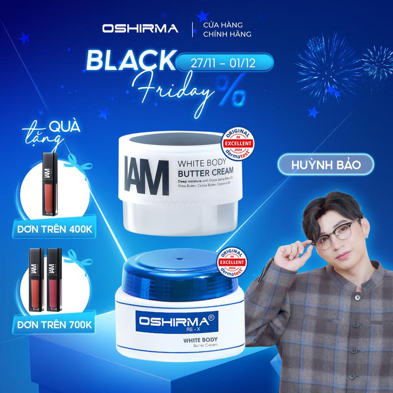   Huỳnh Bảo  Bộ Đôi Hỗ Trợ Dưỡng Sáng Da Cơ Thể Cho Mọi Loại Da Oshirma & IAM WHITE BODY BUTTER CREAM 