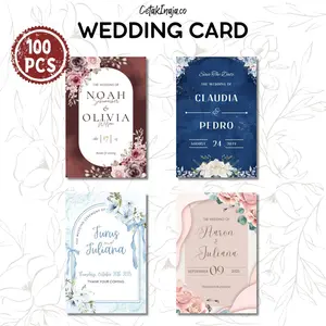 Sehari kirim! [isi 100pcs] KARTU SOUVENIR PERNIKAHAN DENGAN DESAIN GRATIS