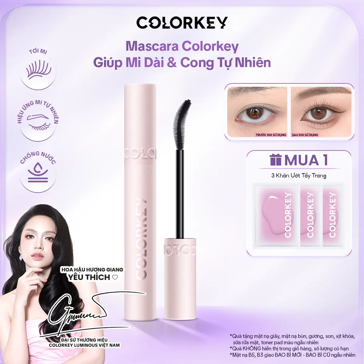 Mascara COLORKEY Volumizing & Curling Hỗ Trợ Giúp Mi Dày Và Cong, Tạo Cảm Giác Tự Nhiên, Nhanh Khô, Ít Lem Trôi 4.5g