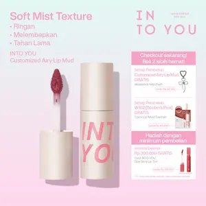 [Beragam Pilihan Warna – Khusus Pelanggan Baru]  INTO YOU Airy Touch Moist Lip Mud Velvet Matte Finish Ringan Tahan Lama Makeup Natural untuk Touch-Up