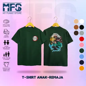 MYFUNNYSTORE - Kaos Anak-Remaja Demon Slayer Kimetsu No Yaiba Anime | Cotton Combed 30s | Laki-laki Usia 1-17 Tahun