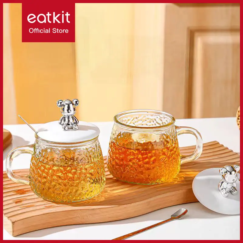 Eatkit Paket Gelas Kaca Aesthetic 350ml Bundle Water Mug Cup 320ml Simple Coffee and Tea Kitchenware