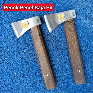Kampak Baja Pir gagang kayu Aren Multifungsi