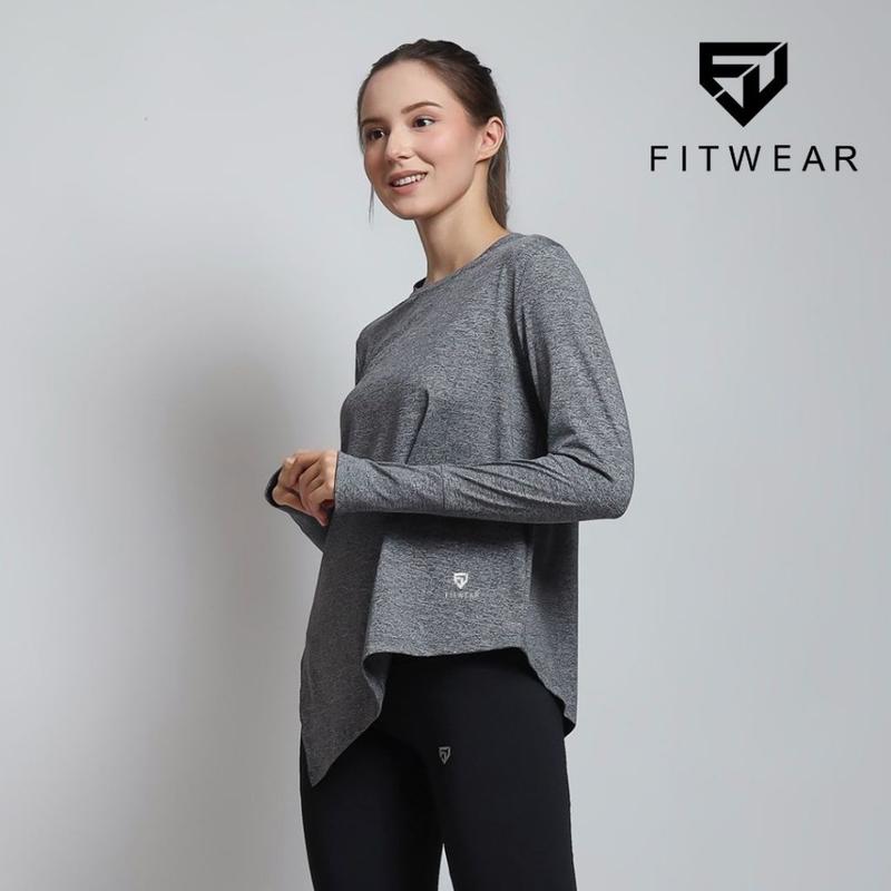 Fitwear - Kaos Olahraga Wanita FITWEAR NEW AURORA DRYFIT SIDE TIE OVERSIZE L/S - S - 2XL 5