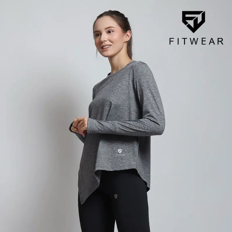 Fitwear - Kaos Olahraga Wanita FITWEAR NEW AURORA DRYFIT SIDE TIE OVERSIZE L/S - S - 2XL 5