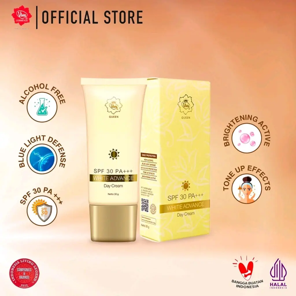 Viva Queen Advance Day Cream Spf 30 Sunar Matahari Niacinamide Perawatan facial wash oily skin
