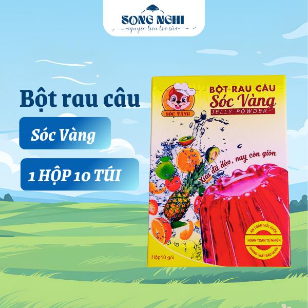 Bột Rau Câu Sóc Vàng Giòn Dẻo   10 Gói Hộp  làm pudding  rau câu Ăn Vặt Food - nguyen lieu song nghi rau câu sóc vàng 