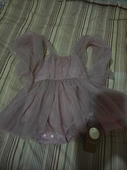 Product Review of Summer Baby Clothes Newborn Jumpsuit Baby Romper Girls Bow Solid Color Lace Sling Dress 0-2 Years Old from B**a 1
