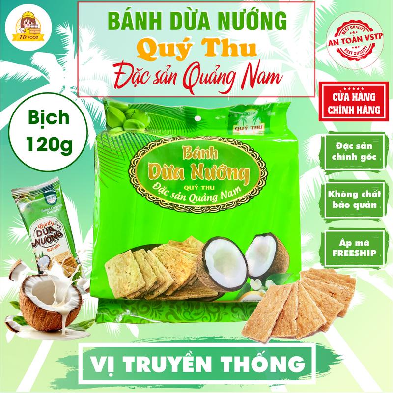  COMBO 5 Bịch Bánh Dừa Nướng Quý Thu 120G - Đặc Sản Quảng Nam Đà Nẵng - Loại Đặc Biệt Thơm Giòn Ăn Vặt Làm Quà  Được Chứng Nhận OCOP 5 Sao  