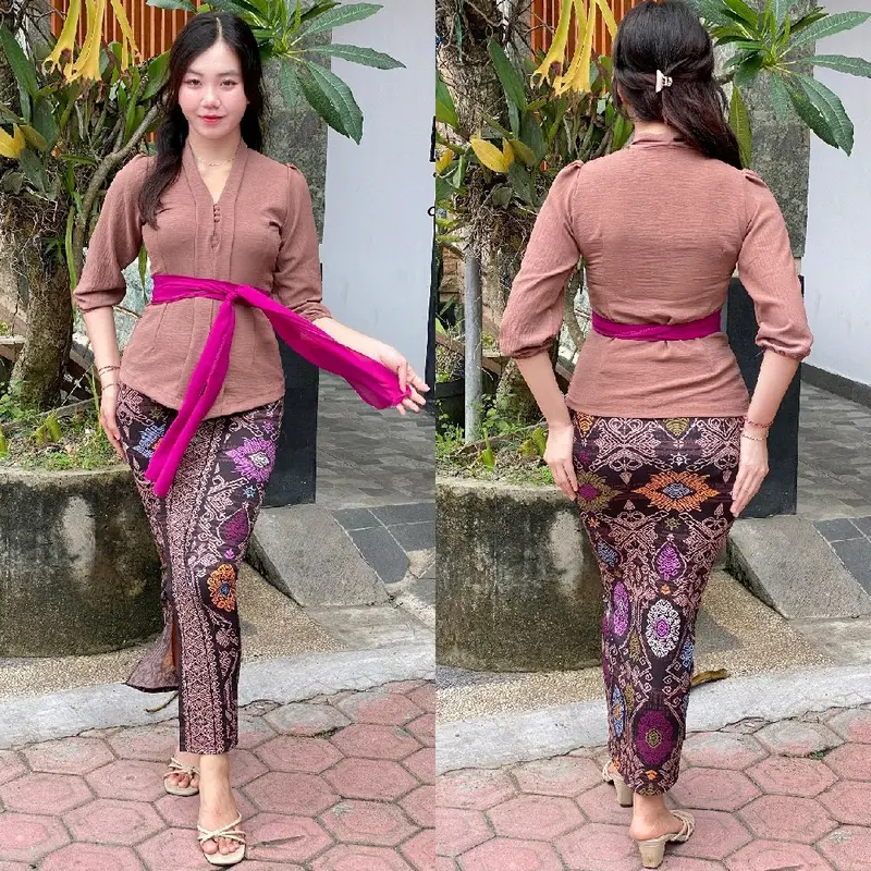 ONESET KEBAYA AIRFLOW LENGAN KERUT/setelan kebaya bali/set pakaian tradisional 4