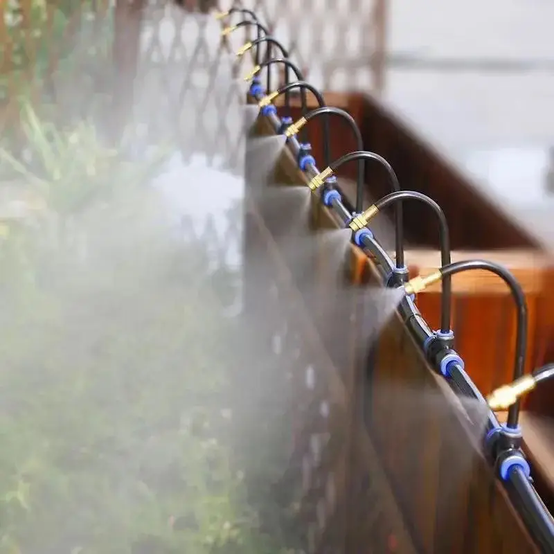 Drip Irrigation Kit, Automatic Watering System with Rotating Brass Spray Head, Garden Sprinkling Tool for Balcony, Rainforest, and Garden