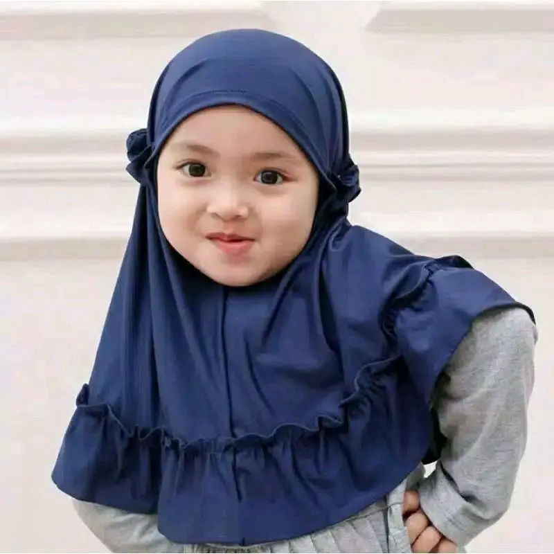 jilbab anak perempuan carla tali kriwil 0-3 tahun Jersey premium Kerudung Nyaman