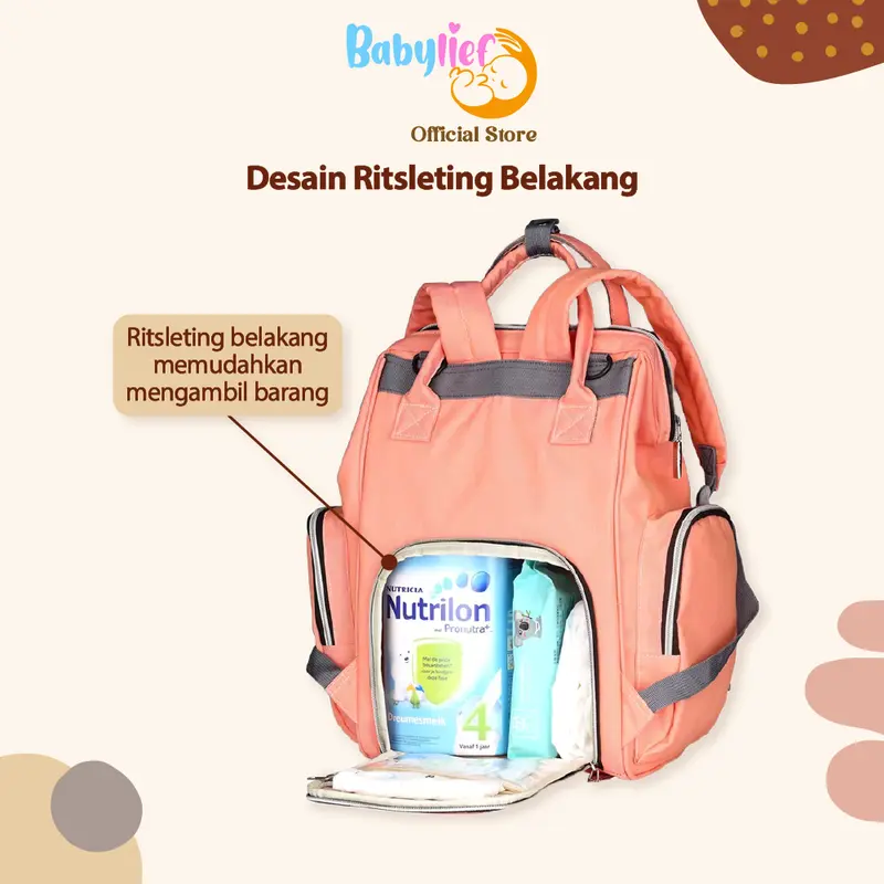Babylief Maternity Mummy Bag – Diaper Bag Tas bayi multifungsi diaper bag waterproof tas perlengkapan bayi baru lahir tas persalinan BL004 4