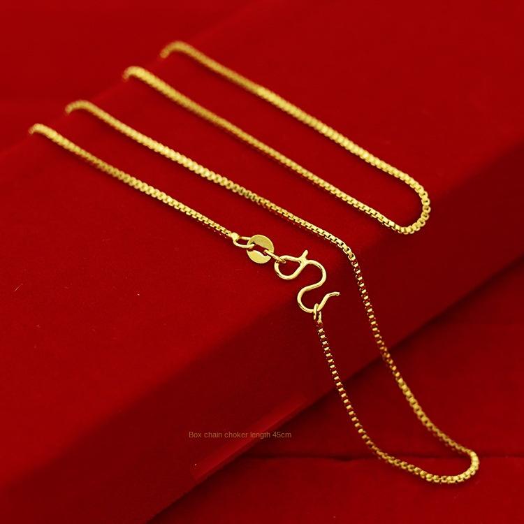 Product Introduction of SS24 Simple  Versatile Ladies Necklace Water Wave Chain Snake Bone Chain Thin Box Chain 35