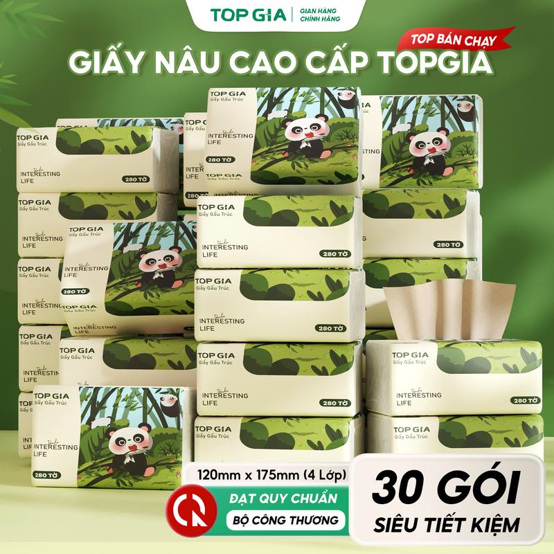 [MUA 20 TẶNG 10] Thùng 30 Gói Giấy Ăn Rút Gấu Trúc Bản Cao Cấp Mềm Mịn Dày Dặn 4 Lớp, Giấy Ăn Top Gia Tiện Lợi, Không Bị Mủn Giấy, An Toàn Cho Da - ĐẠT QUY CHUẨN BỘ CÔNG THƯƠNG (TG66)