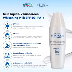 Skin Aqua UV Sunscreen Whitening Milk SPF 50 PA++++ 40 gr Perlindungan UV-A dan UV-B untuk Semua Jenis Kulit