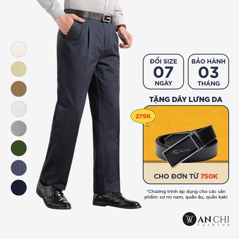 Quần kaki nam trung niên ANCHI chất thô dày dặn khỏe khoắn - B4ACKK2022THO