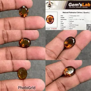 Natural Palmaira Citrine Batu Kecubung Kuning palmaira Citrine Quartz CT 8.53 Dim 15.15x12.75x7.66