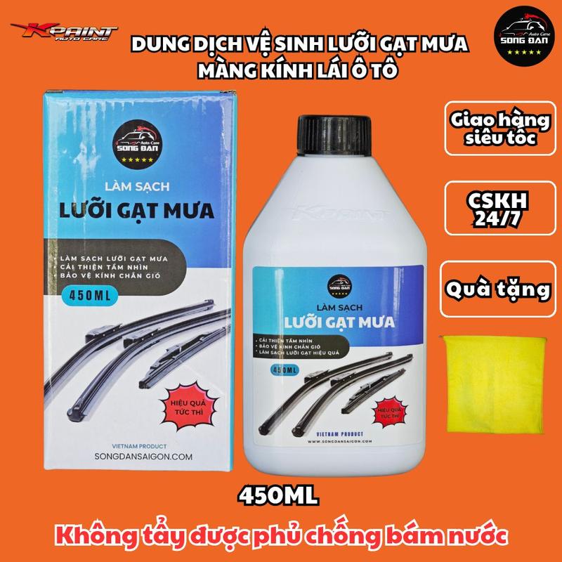 Dung dịch vệ sinh nhanh lưỡi gạt mưa cao su SONG ĐAN 450ml tặng kèm vòi xịt