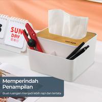 Gambar TaffHOME Kotak Tisu Kayu + Remot Multifungsi Organizer Box - ZJ008 - Putih dari Taffware Official Store Kota Administrasi Jakarta Barat 4 Tokopedia
