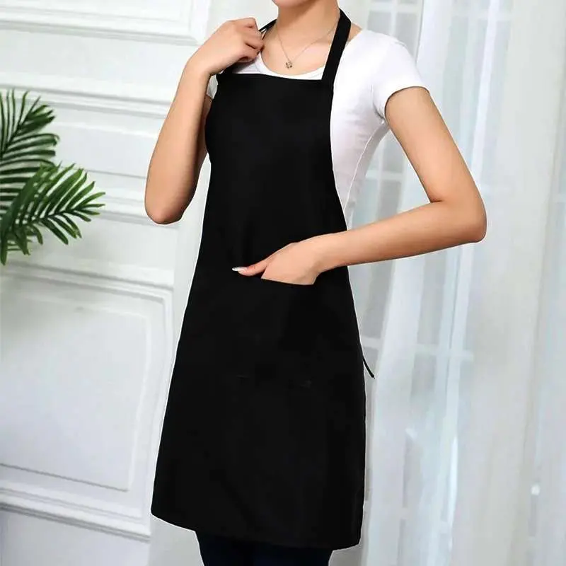 [LeLe] Home Kitchen Apron Oil Proof Cooking 2 Pockets Chef Waiter Cafe Restaurant Barber Lapis Lindung Masak Dapur