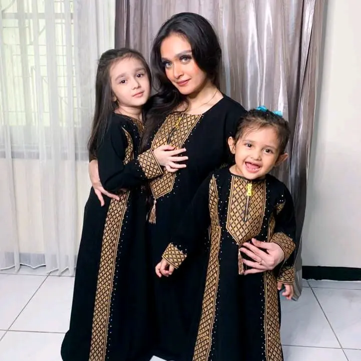 Abaya GULCE Couple Ibu Dan Anak Hitam Bordir Busui Dress maxi gamis wanita muslimah lebaran murah elegant remaja kekinian lokal 4