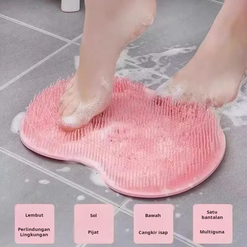 Keset kamar mandi untuk menggosok kaki dan punggung, sikat pembersih kaki, sikat pijat kaki, dan keset kamar mandi anti selip silikon