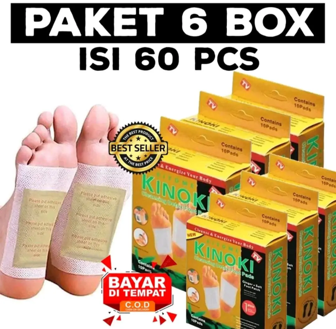 [COD] PAKET 6 BOX = 60 PCS ORIGINAL - Koyo Kinoki Gold Herbal Alami Ampuh Untuk Detox Racun