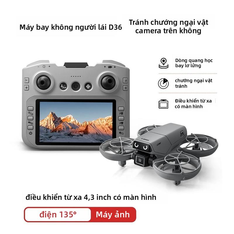 Flycam D36 mini camera kép điện tử góc 135 độ, remote màn hình 4.3 inch không…