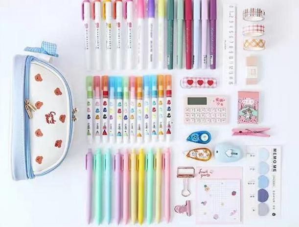 Product Introduction of Cute Girl Heart Double Layer Pencil Case, Stationery Box, Large Capacity School Students Stationery Storage Bag GL 7