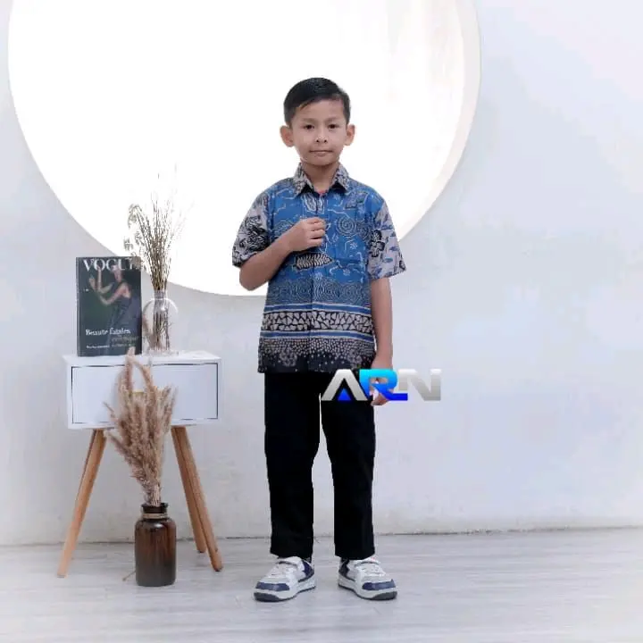 Kemeja Batik Anak Laki Laki Umur 1-12 Tahun Batik Anak Laki Laki Lengan Pendek Modern 5