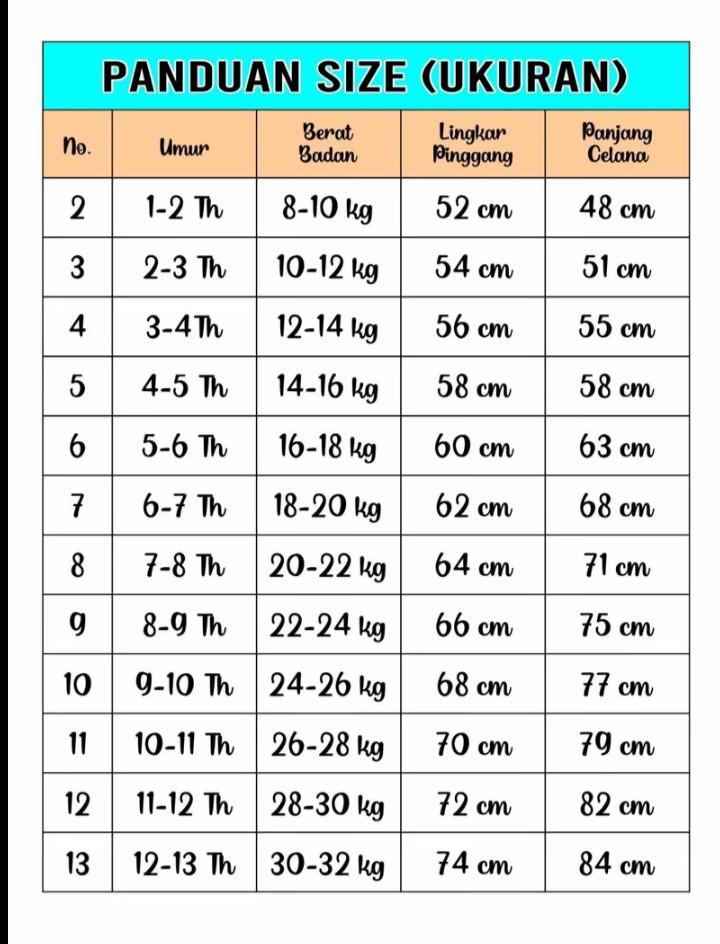 CELANA PANJANG ANAK CINOS CARGO UMUR 2-7 TAHUN