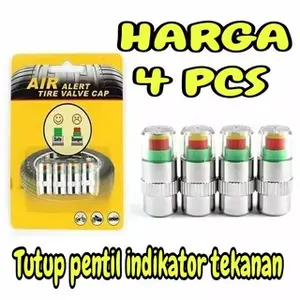4 PCS TUTUP PENTIL INDIKATOR TEKANAN ANGIN Ban Car Roda Tire