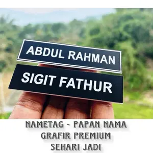 SEHARI JADI Papan Nama akrilik Nametag Grafir untuk ASN, Guru, PNS P3K Premium
