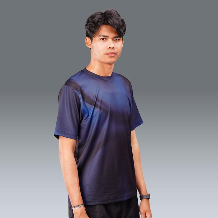 Gambar HIA Everywear Nala Men Printed Short Sleeve Sport Atasan Baju Olahraga Pria Running Gym Lari - NAVY, L dari HIA EveryWear Kota Bandung 5 Tokopedia