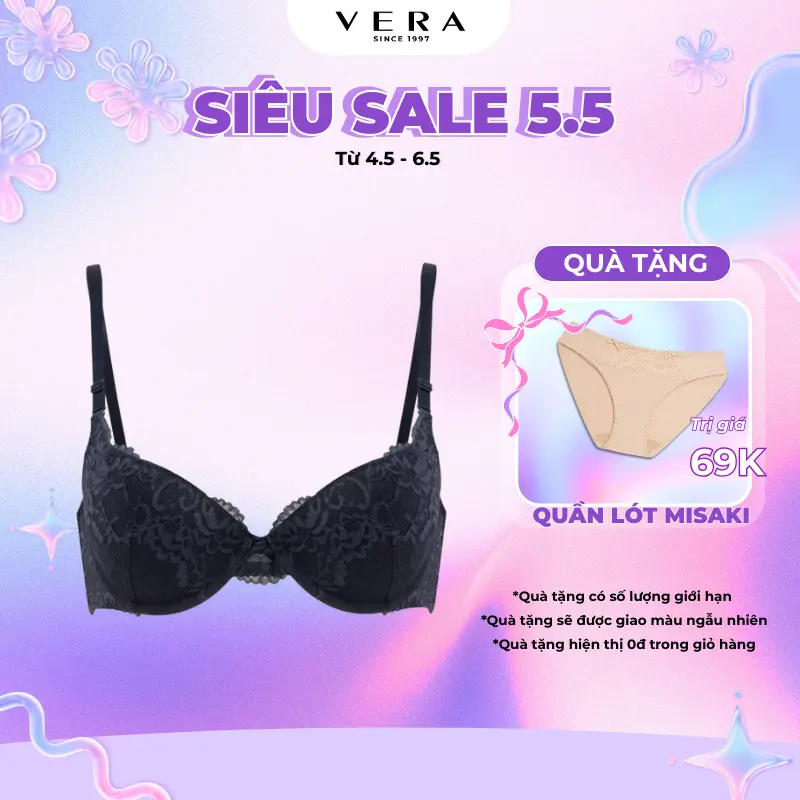 Áo lót Nữ Misaki Cup mút dày  phối dây lưng ren - 8310 Bra Women
