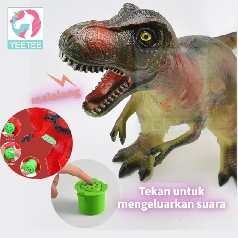 Mainan dinosaurus Besar Mainan dinosaurus/Crazy Jurassic karet lunak besar / dengan suara/Tyrannosaurus Triceratops 5