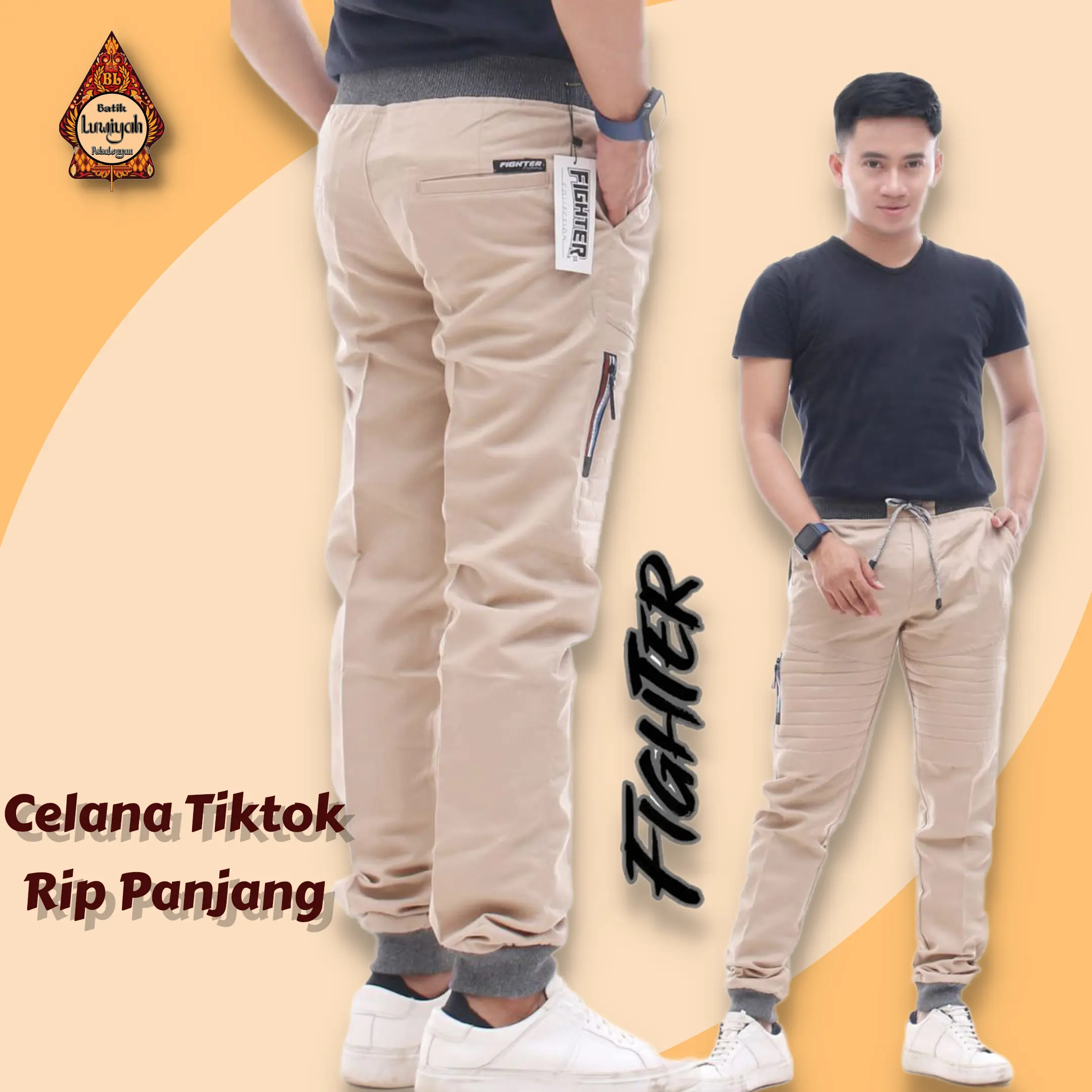 Terbaru Celana Panjang Pria Tiktok Karet Rip Bahan Twill Tebal Dan Nyaman Di Pakai Size 28-38