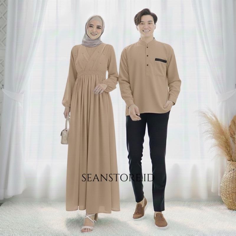 NEW - BAJU PASANGAN KOKO LENGAN PANJANG / SET COUPLE VIRAL 2 UKURAN / CP SUAMI ISTRI GAMIS LEBARAN SIMPLE MUSLIM FASHION