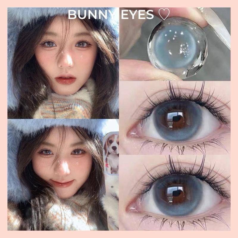 Kính Áp Tròng Lens Xanh Douyin Venus Blue Size 14.5mm Độ Cận Từ 0.00 Đến 6.00 Độ Tặng Kèm Khay Dụng Cụ Đeo - Bunny Eyes không viền