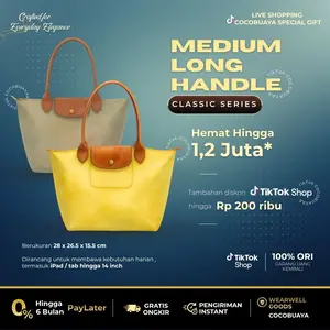 [COCOBUAYA] Medium Long Handle Classic Series Totebag Wanita ( Uk 26.5x28x15.5cm ) Handle Drop 21cm Best Seller